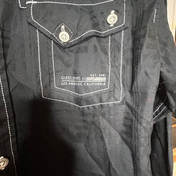 Guess Unisex Black Button Down Shirt- size M Coachella, concerts 100% cotton - Picture 3 of 5